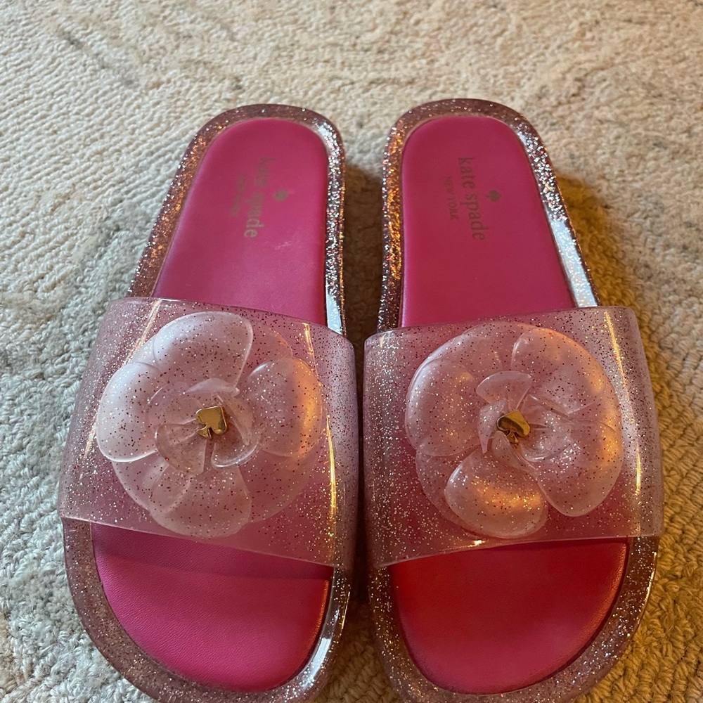 Kate Spade Pink Glitter Slide Sandals